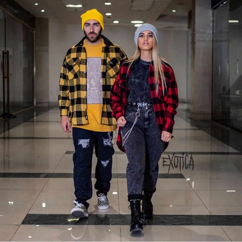100% Cotton Heavyweight Retro Vintage Spring Autumn Winter Long Sleeve Buffalo Plaid Flannel Shirt Jacket for Men