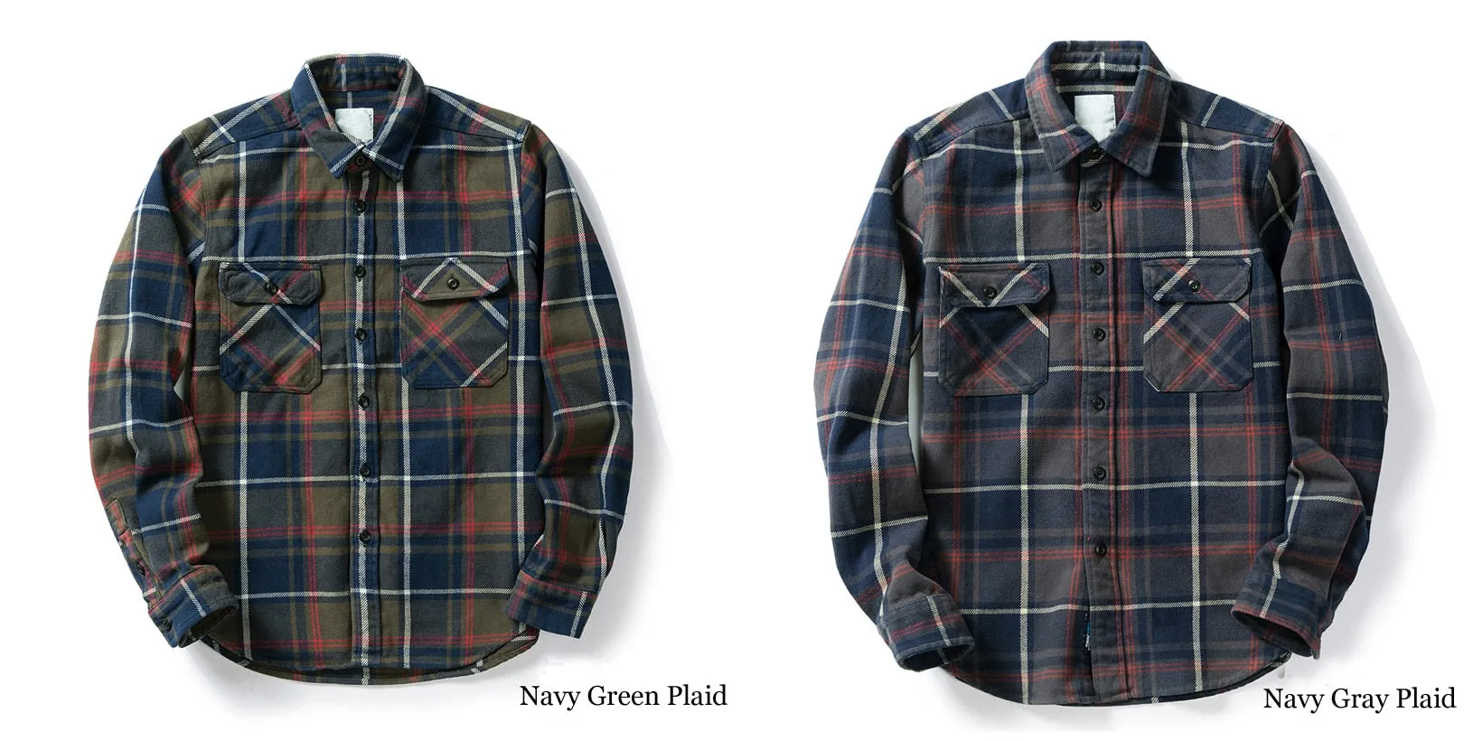 100% Cotton Heavyweight Retro Vintage Spring Autumn Winter Long Sleeve Buffalo Plaid Flannel Shirt Jacket for Men