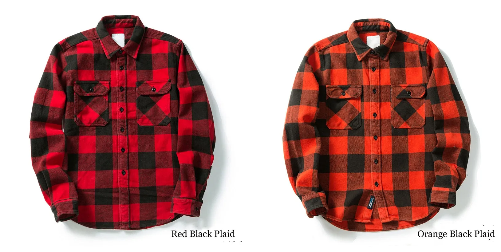 100% Cotton Heavyweight Retro Vintage Spring Autumn Winter Long Sleeve Buffalo Plaid Flannel Shirt Jacket for Men