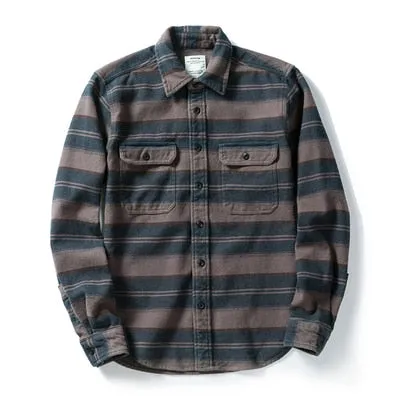 100% Cotton Heavyweight Retro Vintage Spring Autumn Winter Long Sleeve Buffalo Plaid Flannel Shirt Jacket for Men