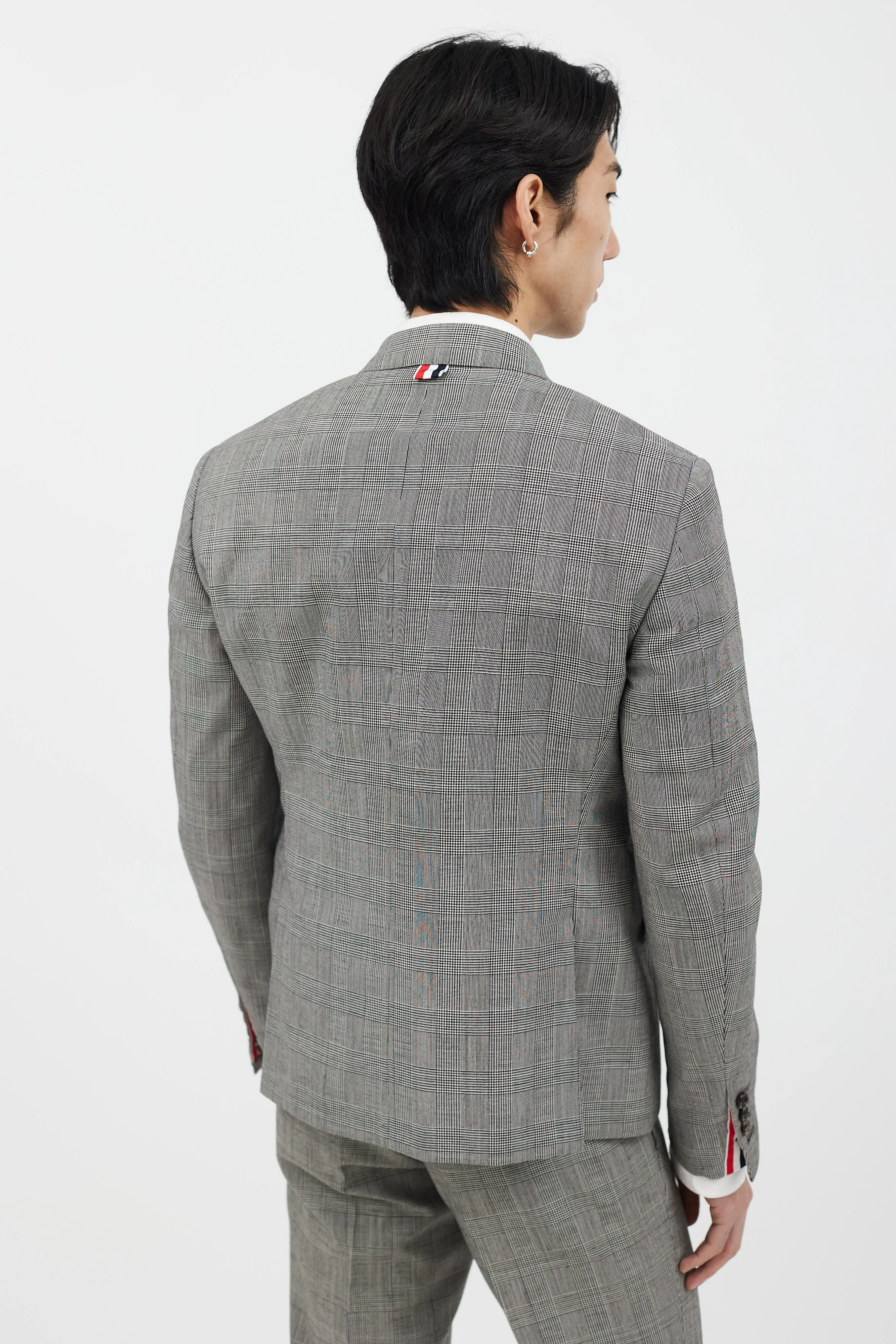 2 Piece Black & White Check Suit Set