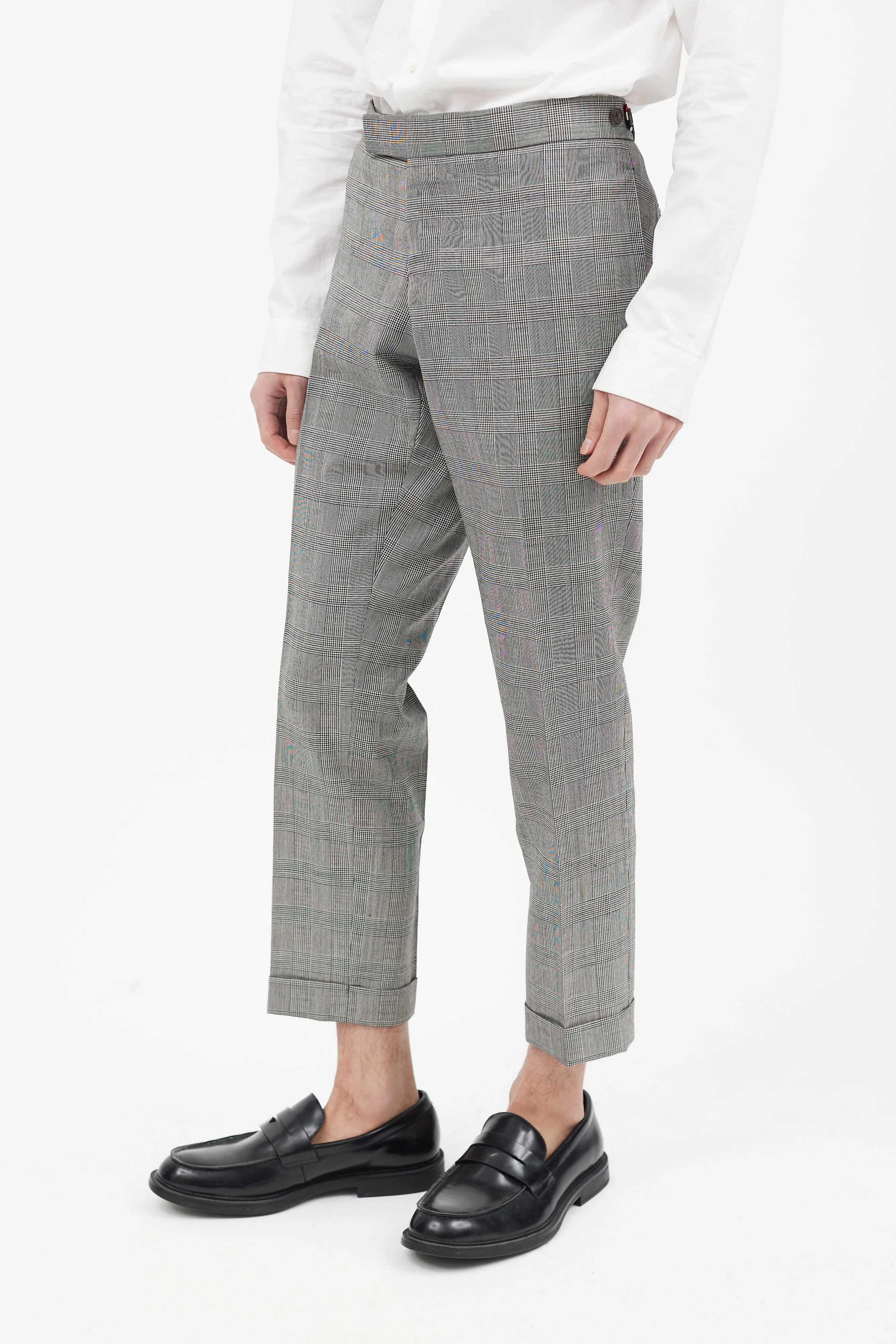 2 Piece Black & White Check Suit Set