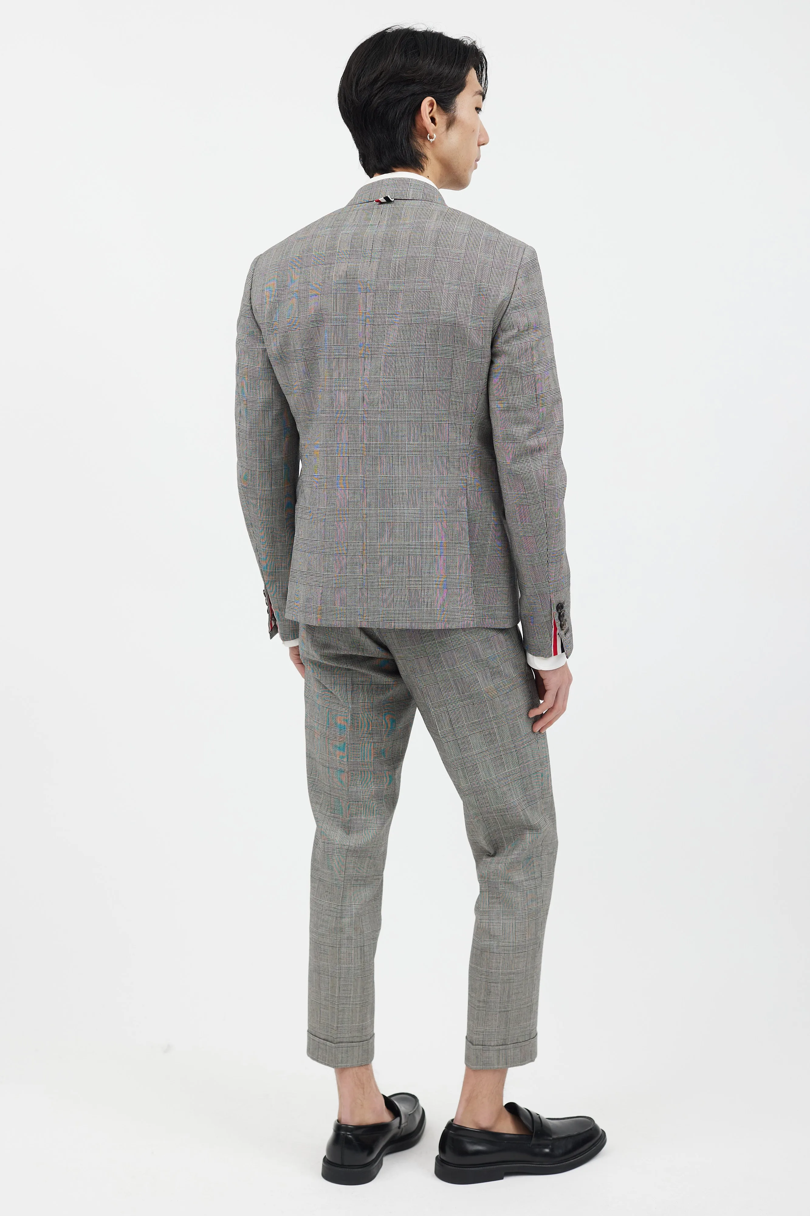 2 Piece Black & White Check Suit Set