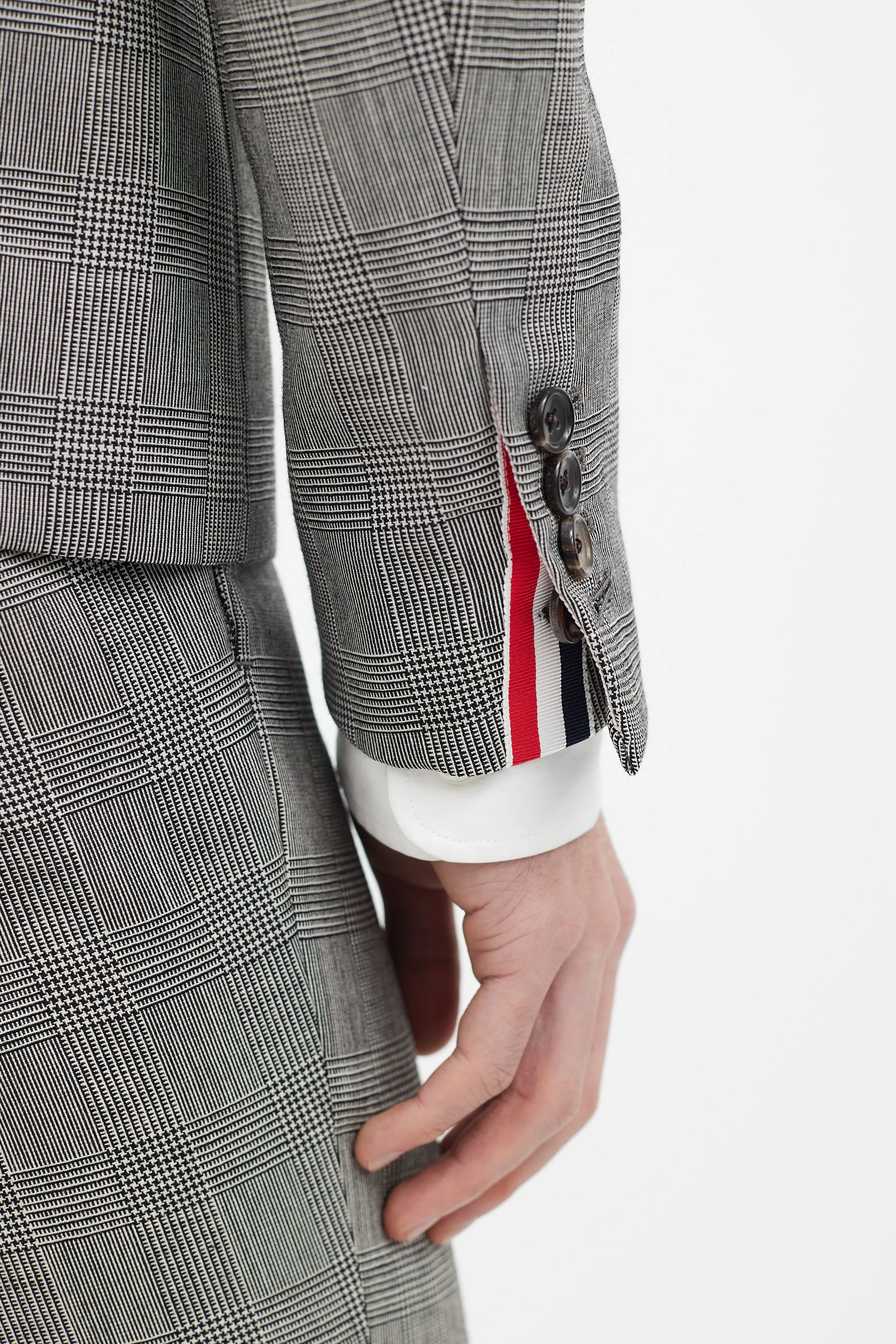 2 Piece Black & White Check Suit Set