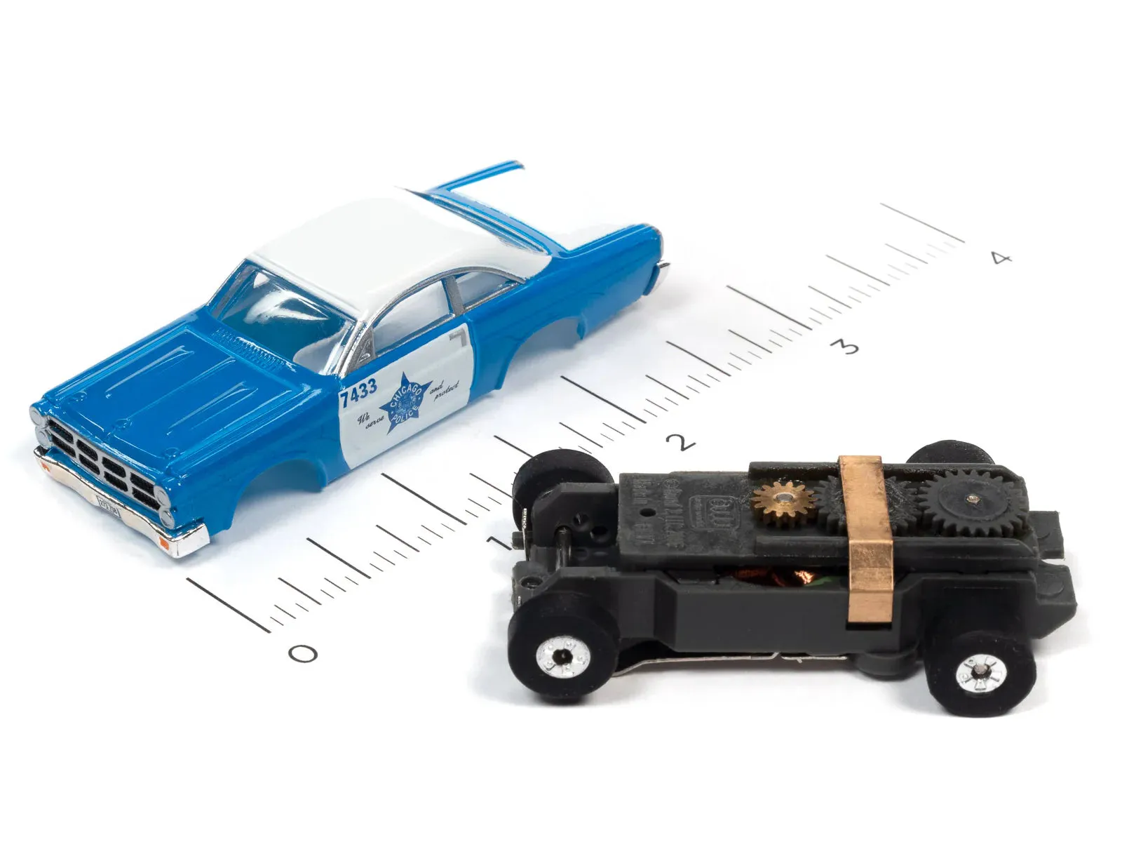 Auto World ThunderJet 1967 Ford Fairlane Police Car blue