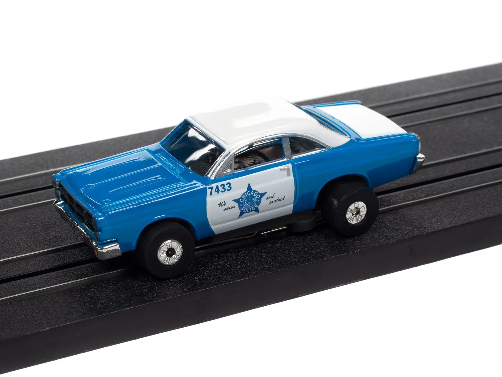 Auto World ThunderJet 1967 Ford Fairlane Police Car blue
