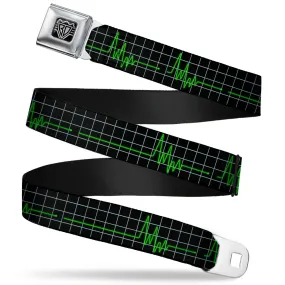 BD Wings Logo CLOSE-UP Full Color Black Silver Seatbelt Belt - Flatline Webbing