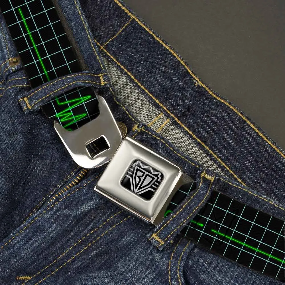 BD Wings Logo CLOSE-UP Full Color Black Silver Seatbelt Belt - Flatline Webbing