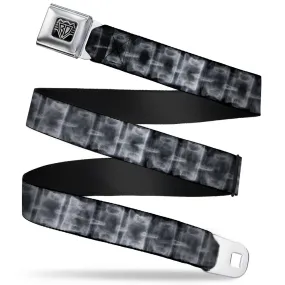 BD Wings Logo CLOSE-UP Full Color Black Silver Seatbelt Belt - Spinal X-Ray Black/White Webbing