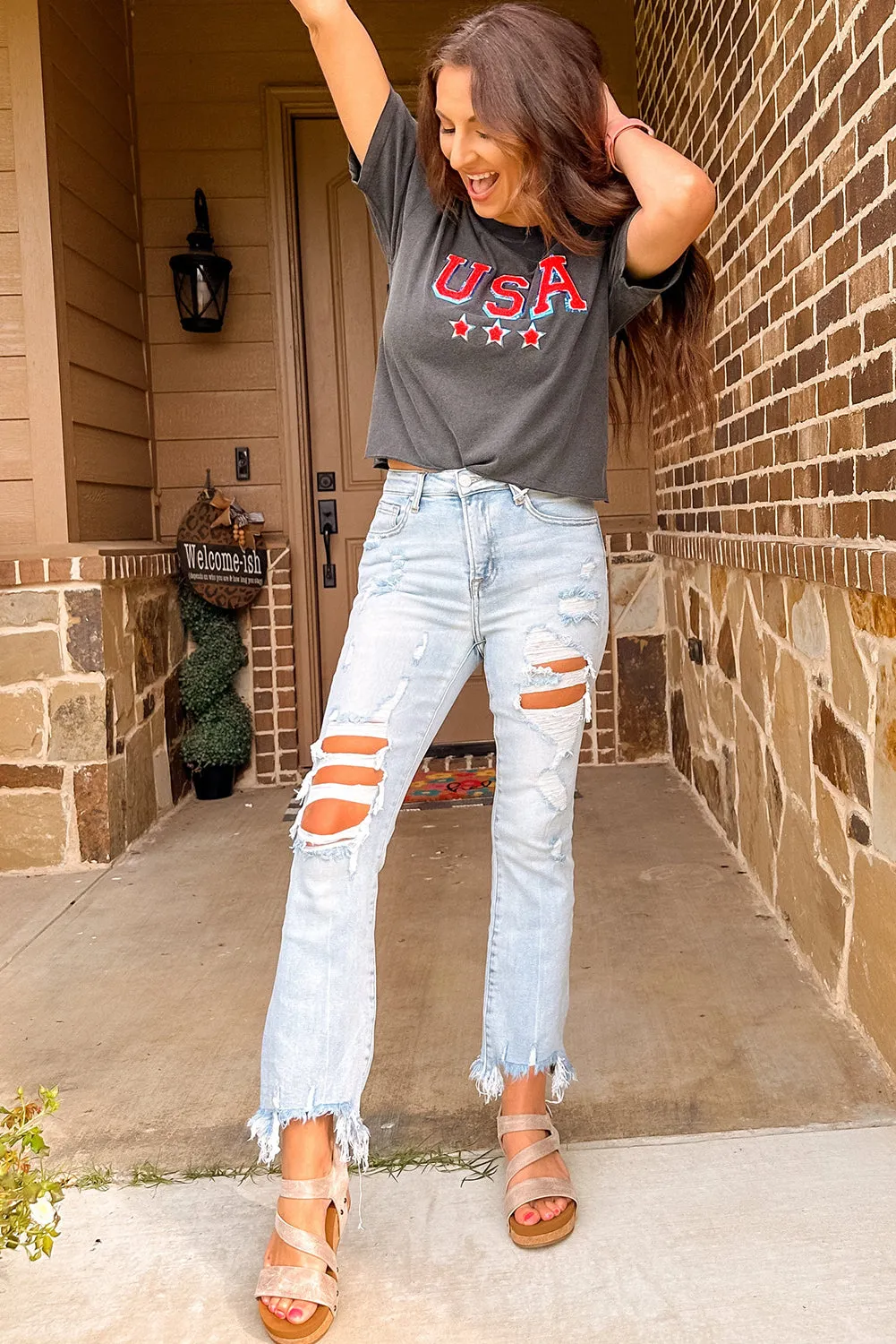 Beau Light Wash Distressed Jeans