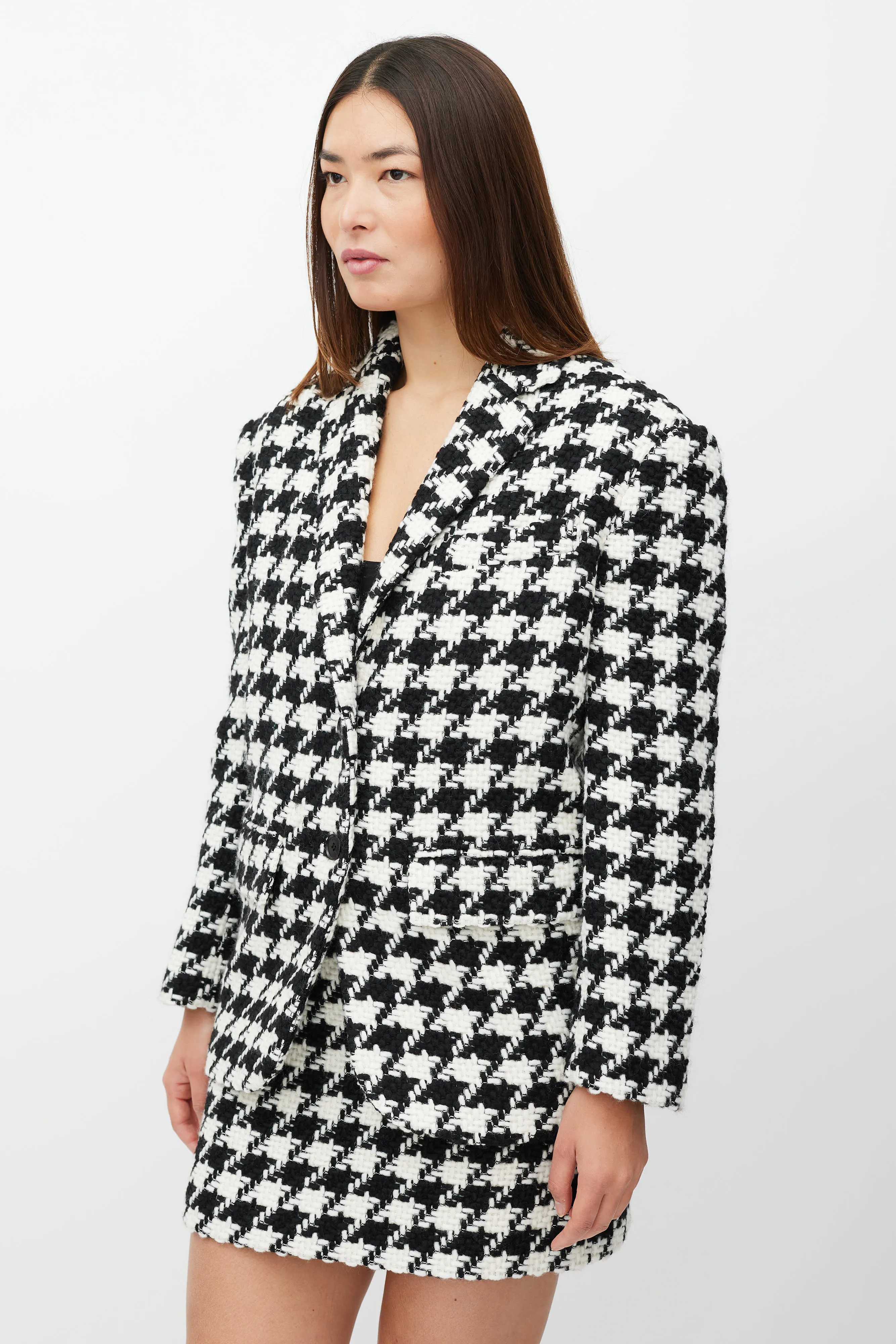 Black & White Woven Houndstooth Co-Ord Set