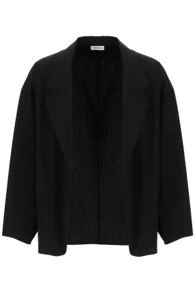 blazer in misto cotone e lana nero oversize con zip FGE260 6003OXF BLACK