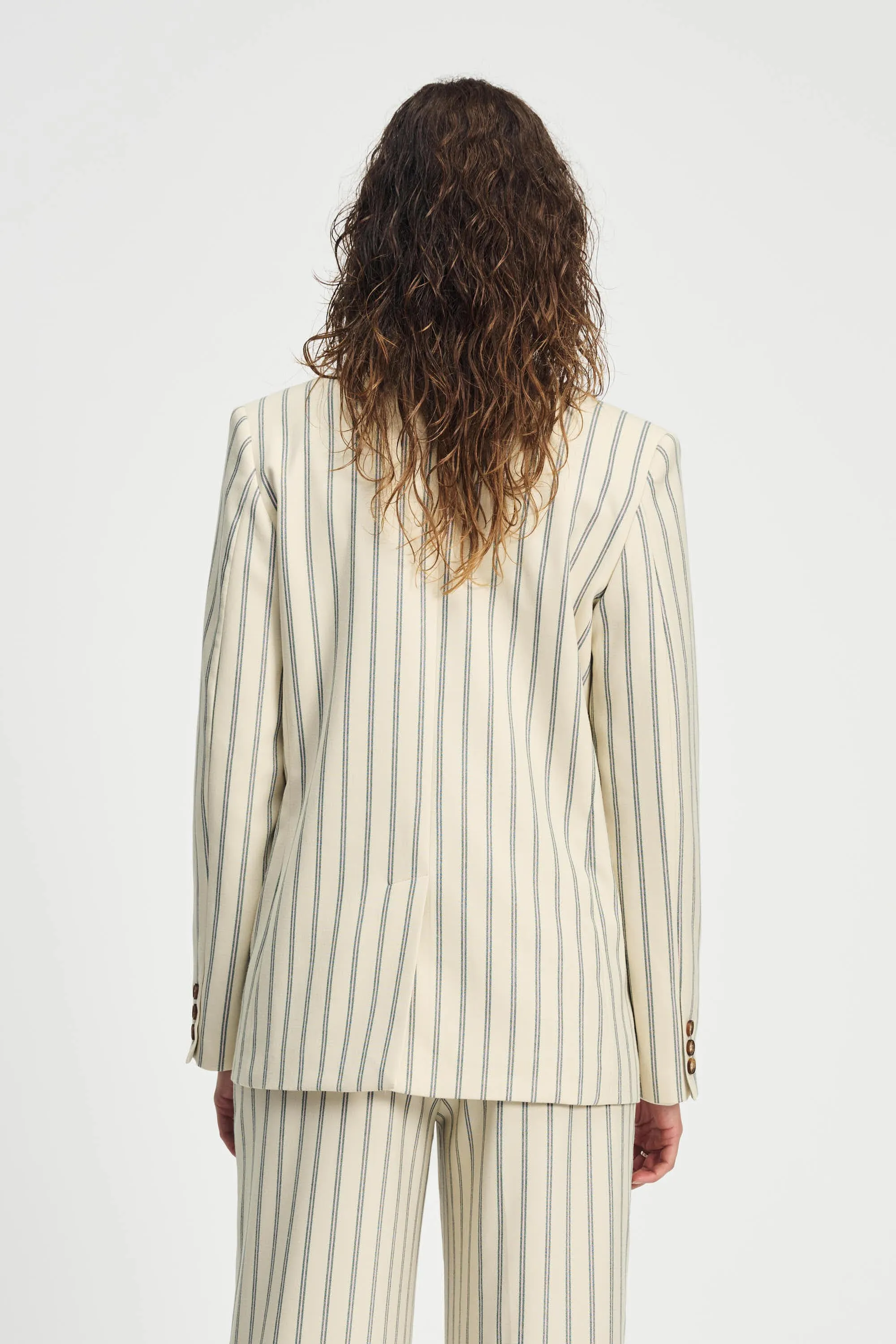 BLAZER - Striped Cream