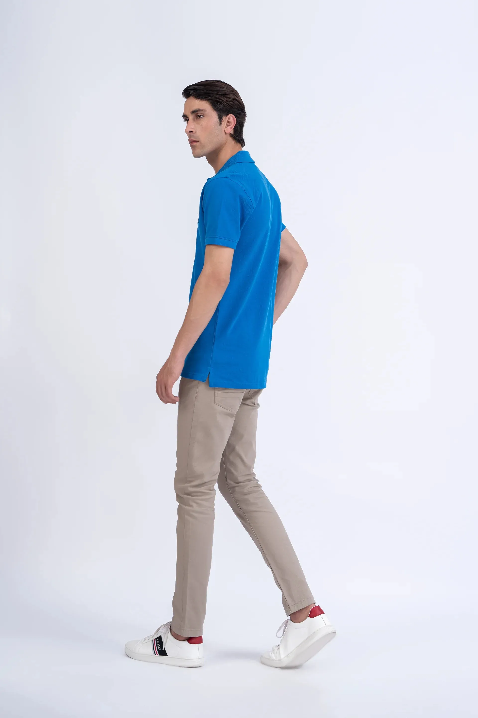 Blue Embroidered Polo
