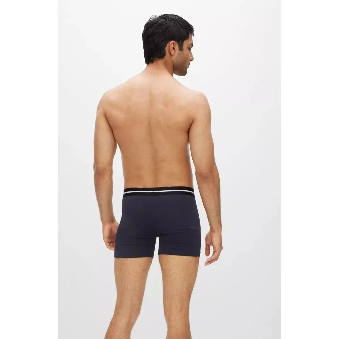 BOSS THREE-PACK OF STRETCH-COTTON BOXER BRIEFS WITH LOGO WAISTBANDS