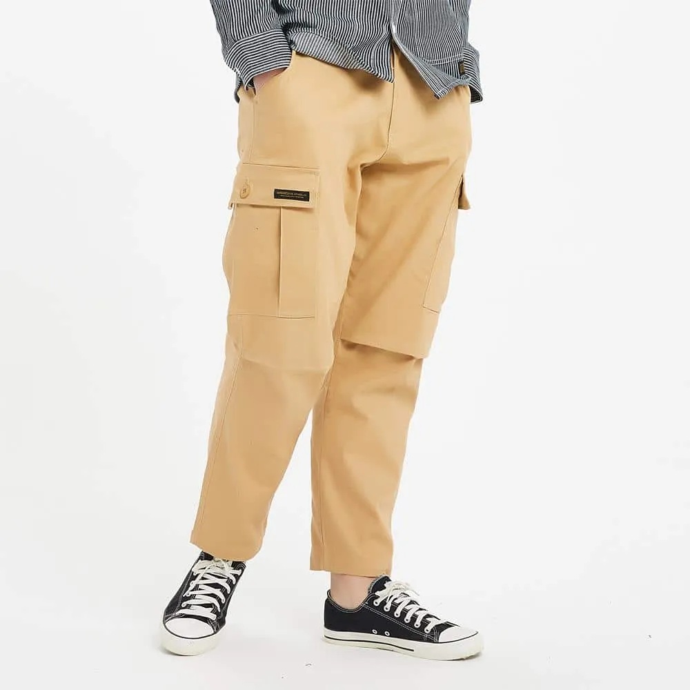 Boysnextdoor Wide Cargo Chino Pants in Khaki