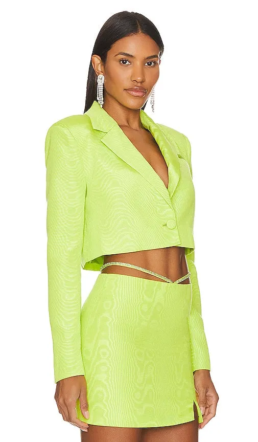 Camila Coelho Hannah Cropped Blazer in Green