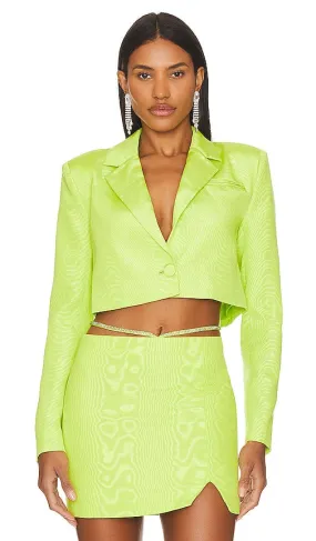 Camila Coelho Hannah Cropped Blazer in Green