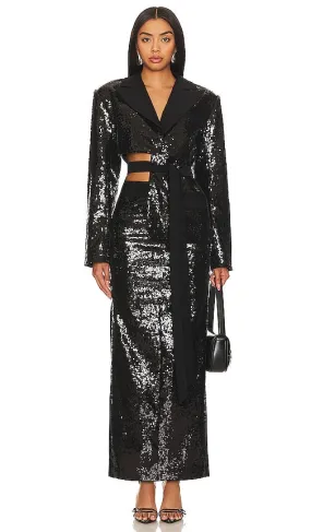 Camila Coelho Jervis Sequin Blazer in Black