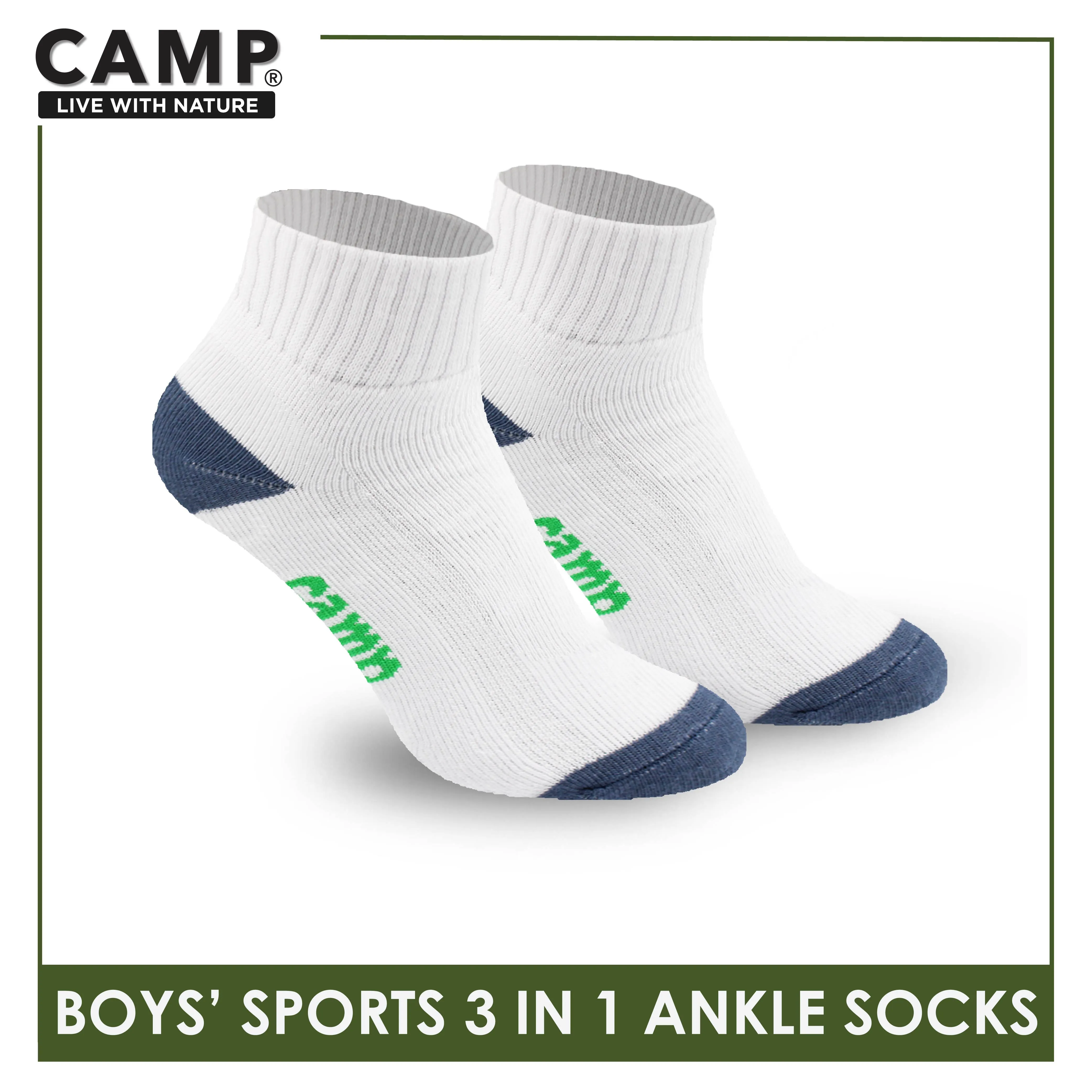 Camp Boys' Cotton Thick Sports Ankle Socks 3 pairs in a pack CBS4