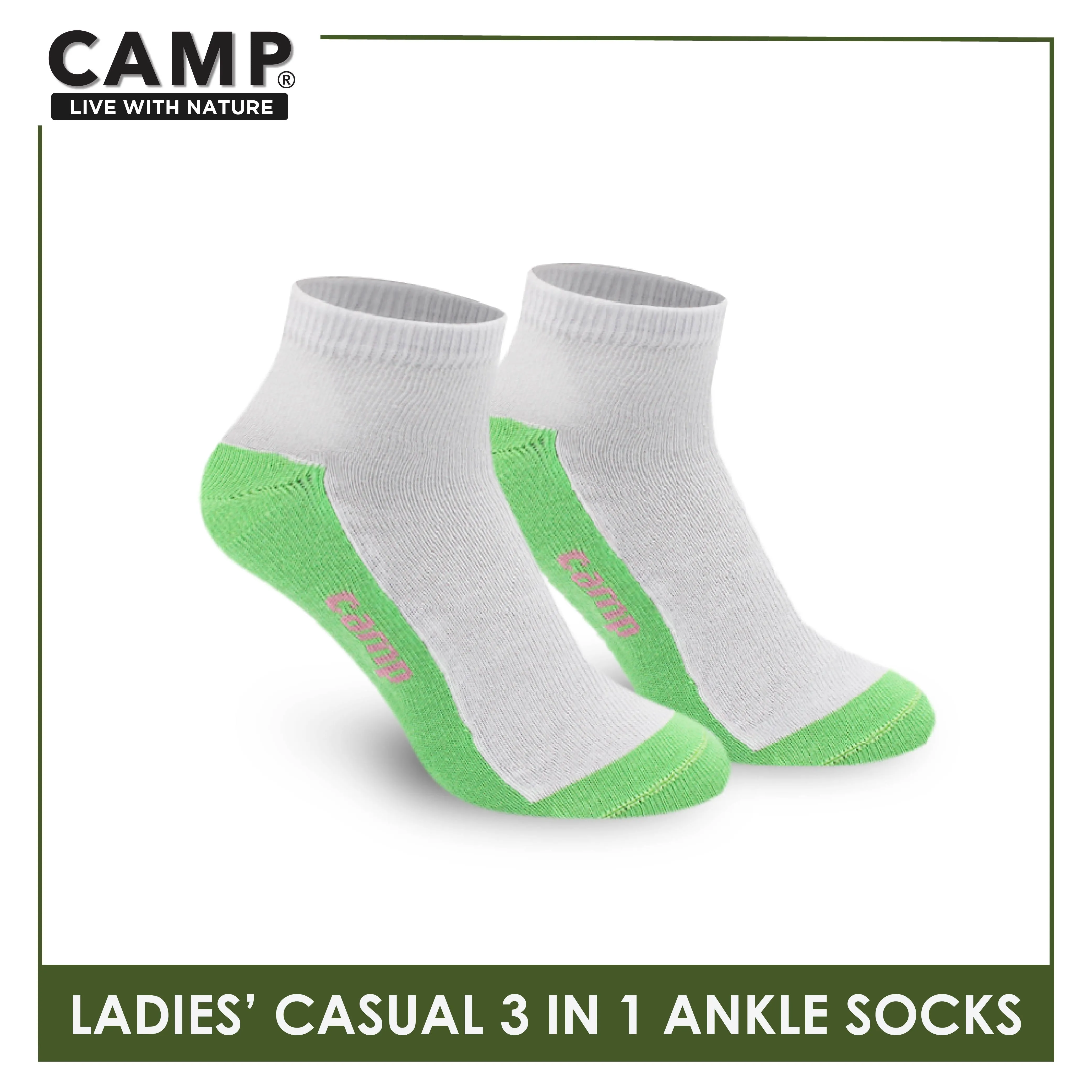 Camp Ladies' Cotton Lite Thin Casual Ankle Socks 3 pairs in a pack CLC5