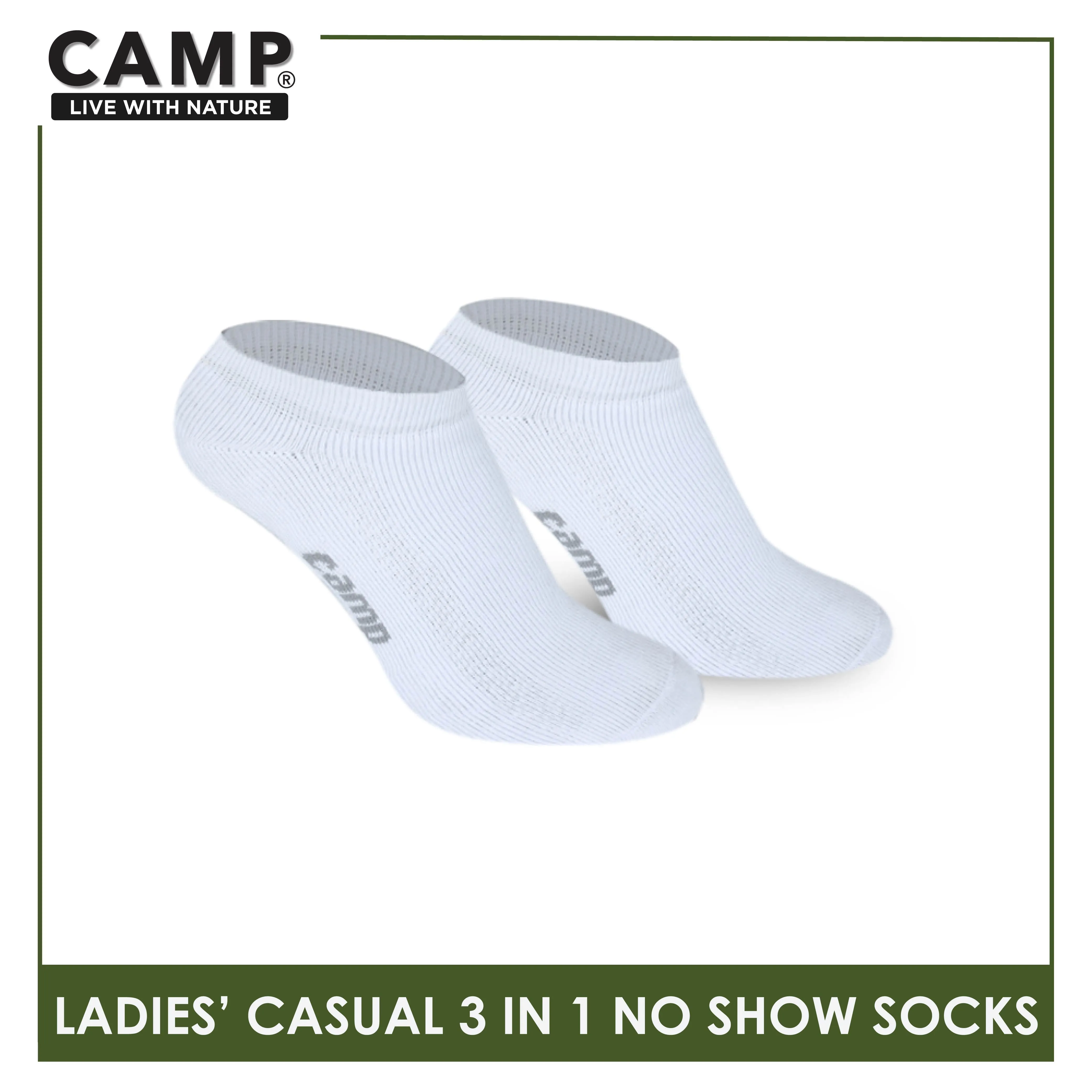 Camp Ladies’ Lite Thin Casual No Show Socks 3 pairs in a pack CLC0