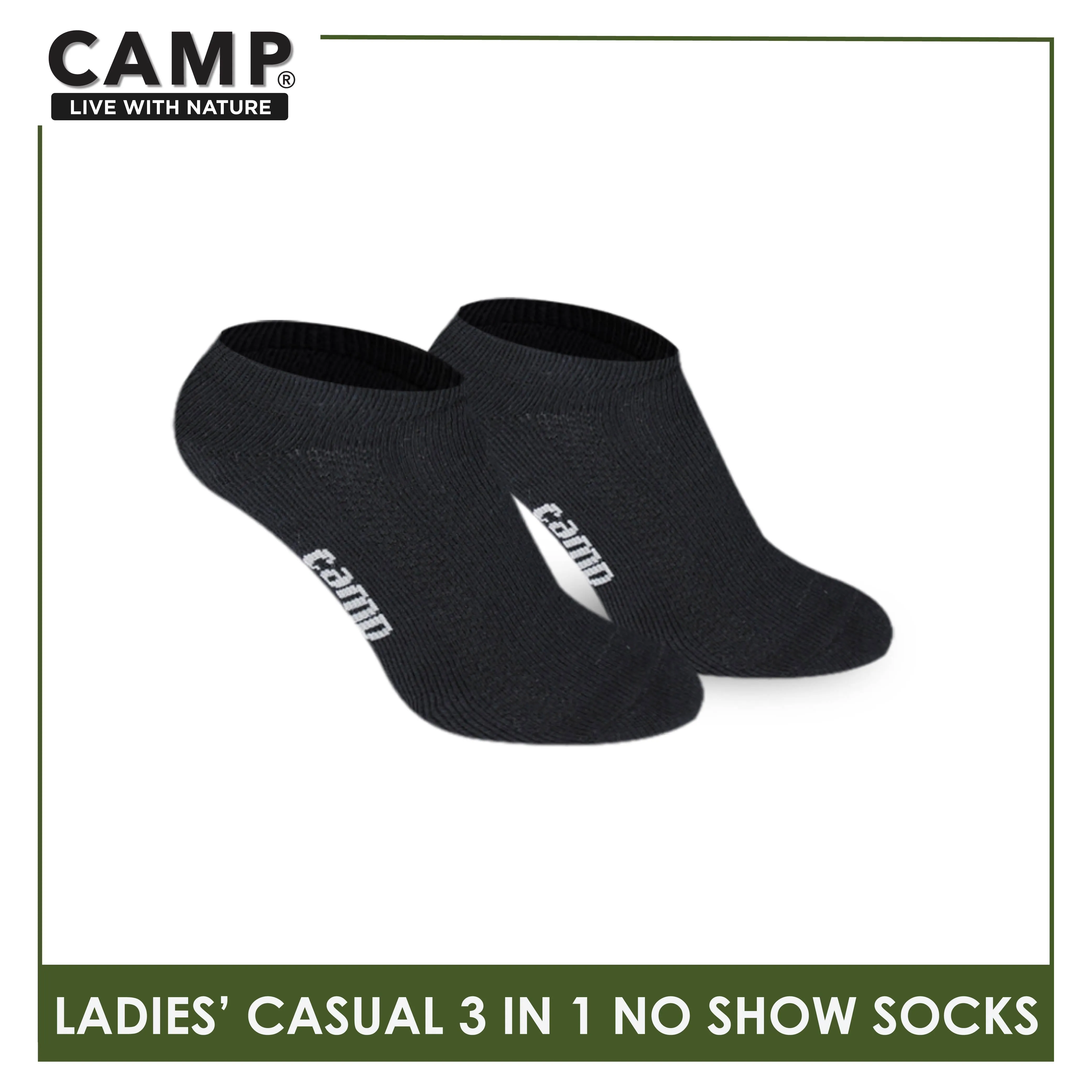 Camp Ladies’ Lite Thin Casual No Show Socks 3 pairs in a pack CLC0