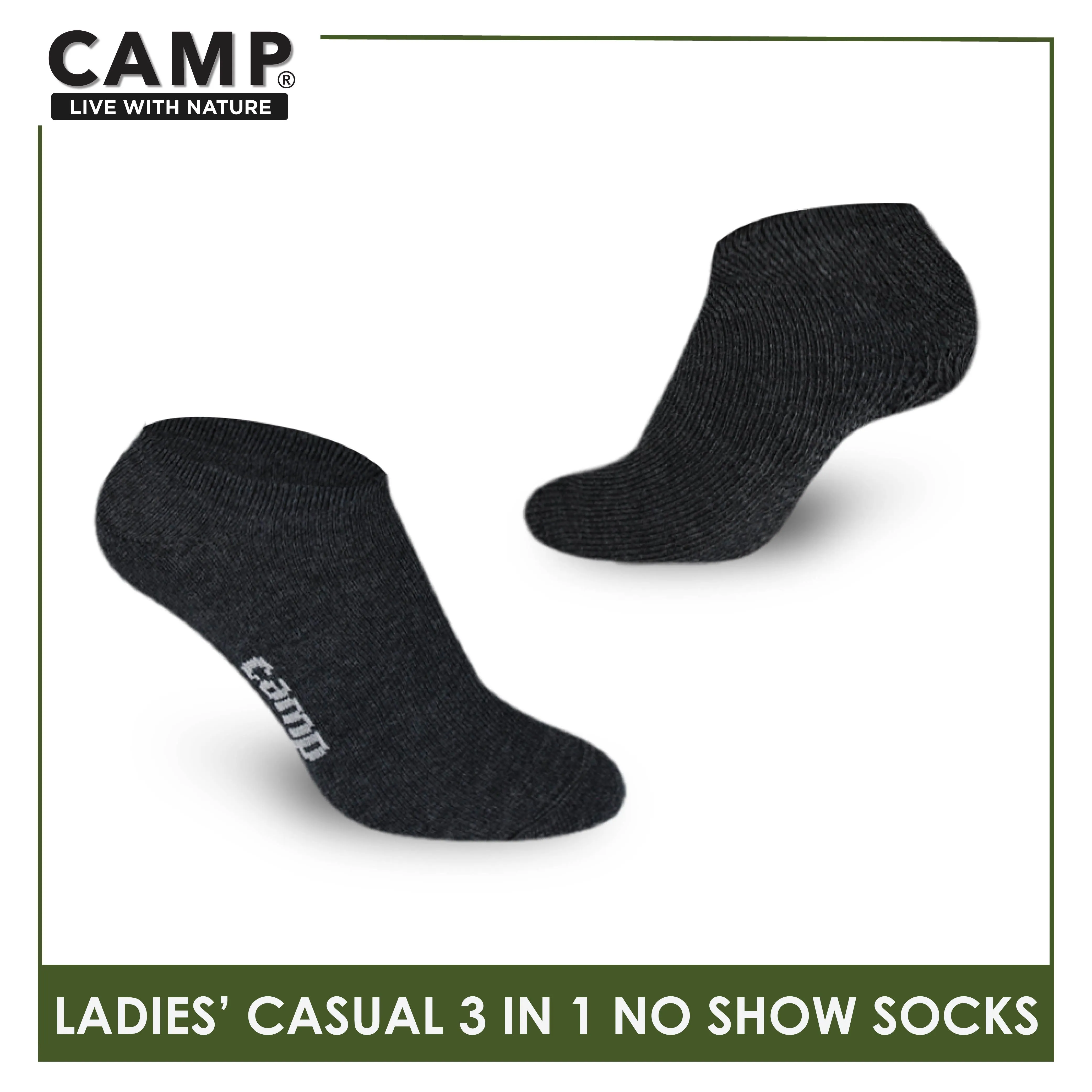 Camp Ladies’ Lite Thin Casual No Show Socks 3 pairs in a pack CLC0