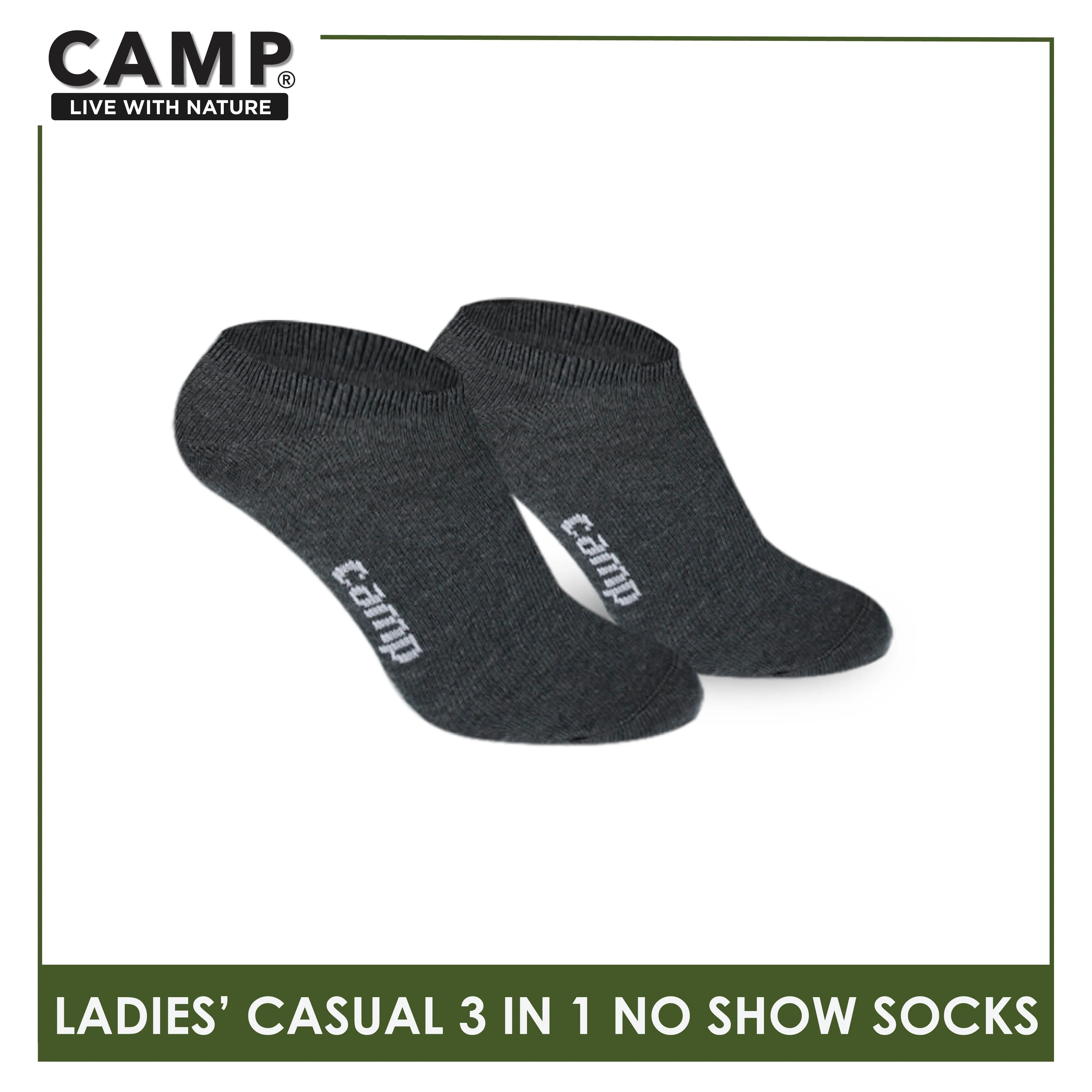Camp Ladies’ Lite Thin Casual No Show Socks 3 pairs in a pack CLC0