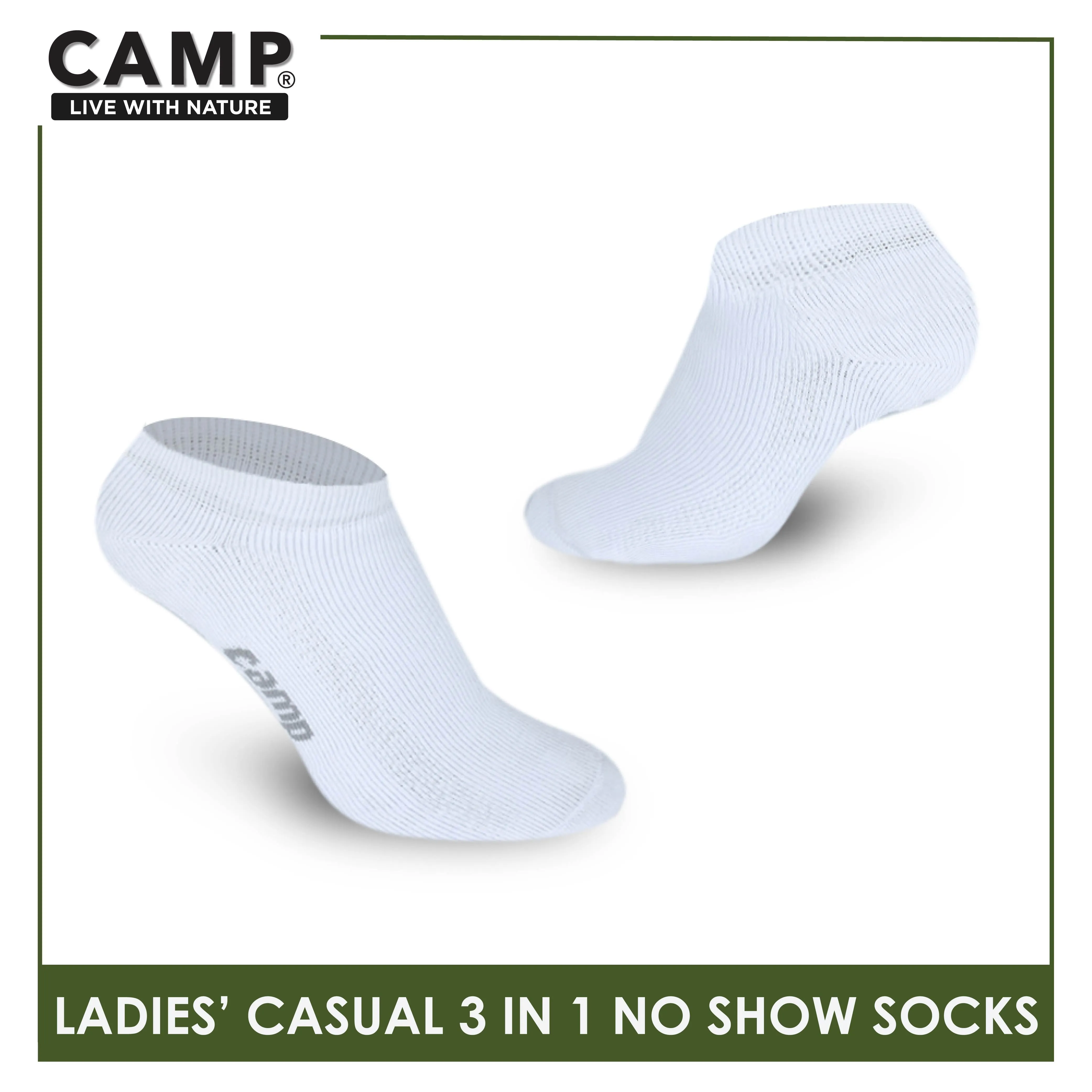 Camp Ladies’ Lite Thin Casual No Show Socks 3 pairs in a pack CLC0