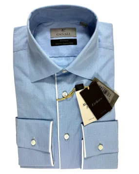 Canali Dress Shirt Exclusive Blue Design - Modern Fit 39 - 15 1/2 SALE