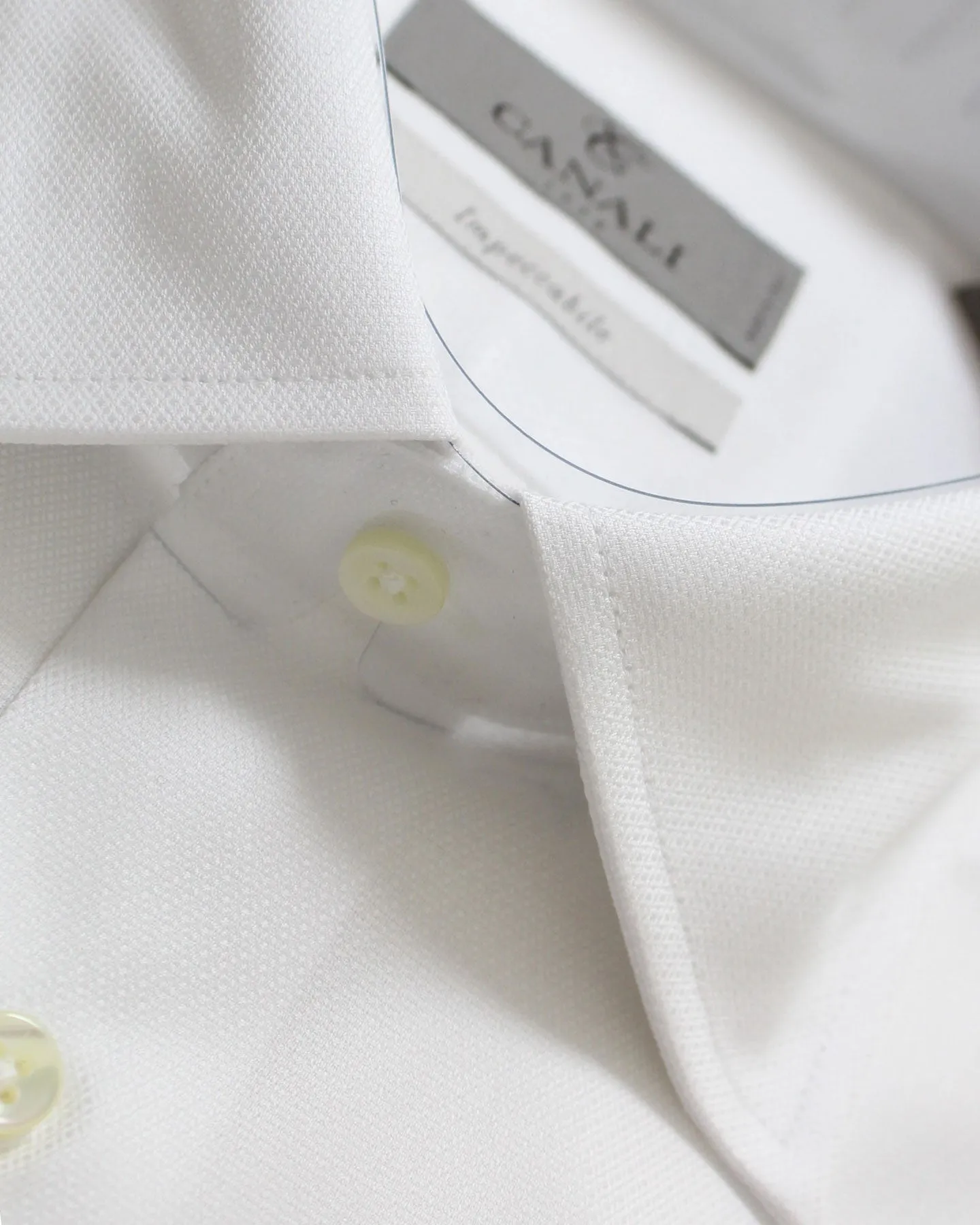 Canali Dress Shirt White 40 - 15 3/4 Spread Collar Impeccable