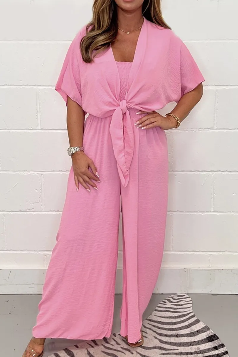 Casual solid color three-piece suit