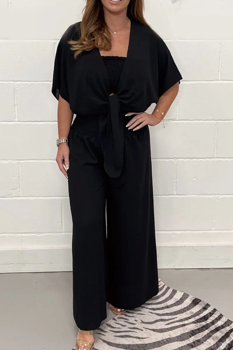 Casual solid color three-piece suit