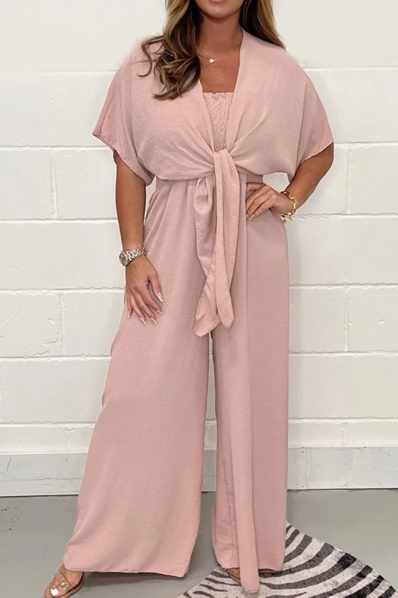 Casual solid color three-piece suit