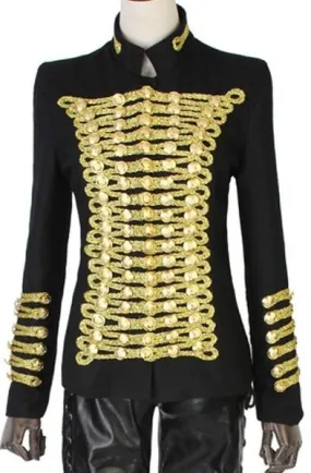 Chain Embellished Jacket in Black