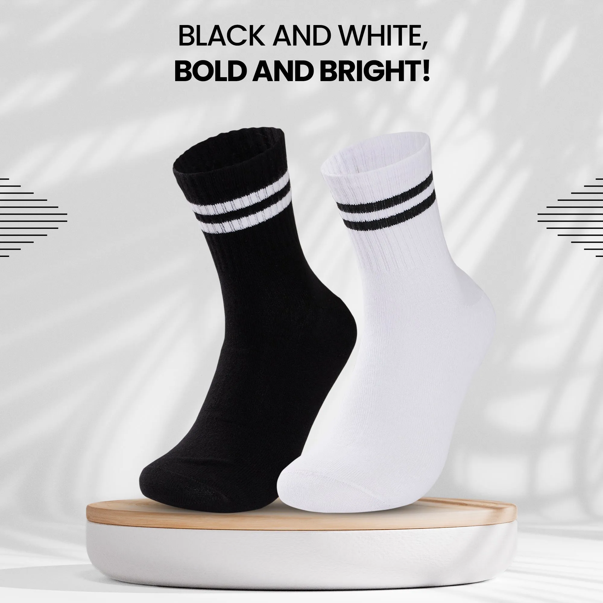 CityComfort Mens Socks - Pack of 6 Striped Crew Socks for Men