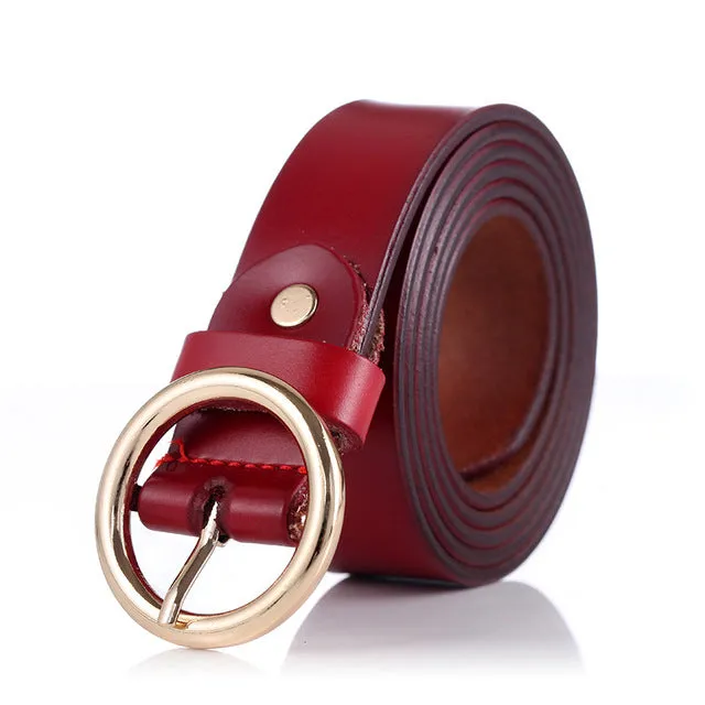 COWATHER women belts cow genuine leather good quality alloy pin buckle fashion style design cinto feminino original brand