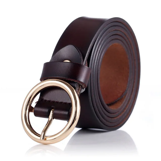 COWATHER women belts cow genuine leather good quality alloy pin buckle fashion style design cinto feminino original brand