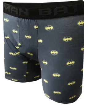 DC Comics Batman Tiny Logos Gray Boxer Brief