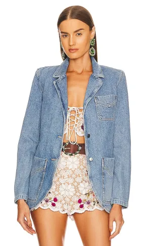 DUNDAS x REVOLVE Helena Denim Blazer in Blue