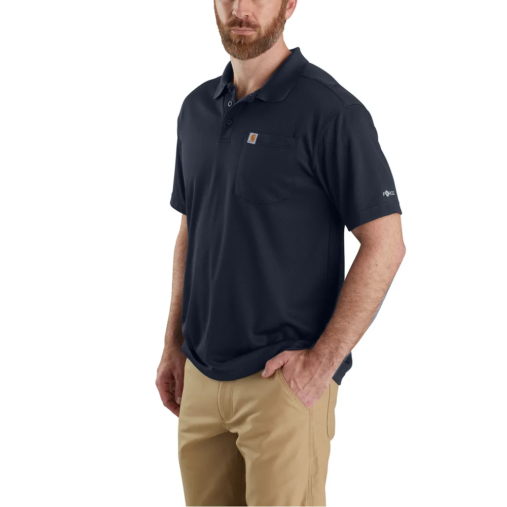 Force Relaxed Fit Lightweight Short-Sleeve Pocket Polo - I26-Navy | Carhartt 106662
