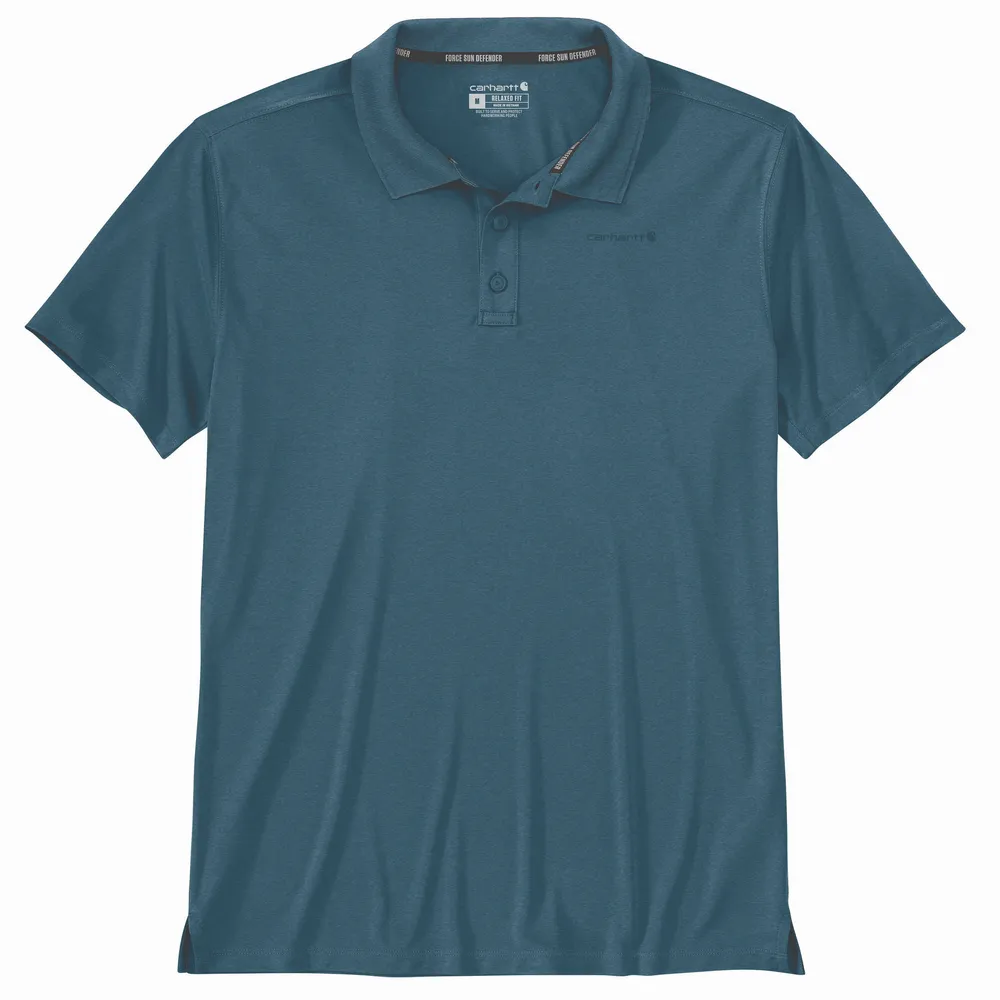 Force Sun Defender Relaxed Fit Lightweight Short-Sleeve Polo - HK9-Storm Blue Heather | Carhartt 106901