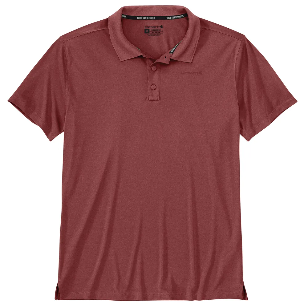 Force Sun Defender Relaxed Fit Lightweight Short-Sleeve Polo - RB2-Crimson Moss Heather | Carhartt 106901