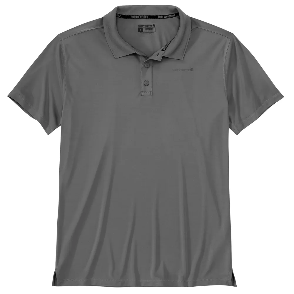 Force Sun Defender Relaxed Fit Lightweight Short-Sleeve Polo - STL-Steel | Carhartt 106901