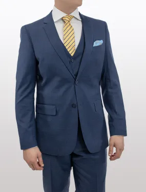 FUBU Blue Windowpane Vested Suit