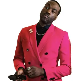 Fuchsia Tuxedos Slim Fit Two Pieces Suits