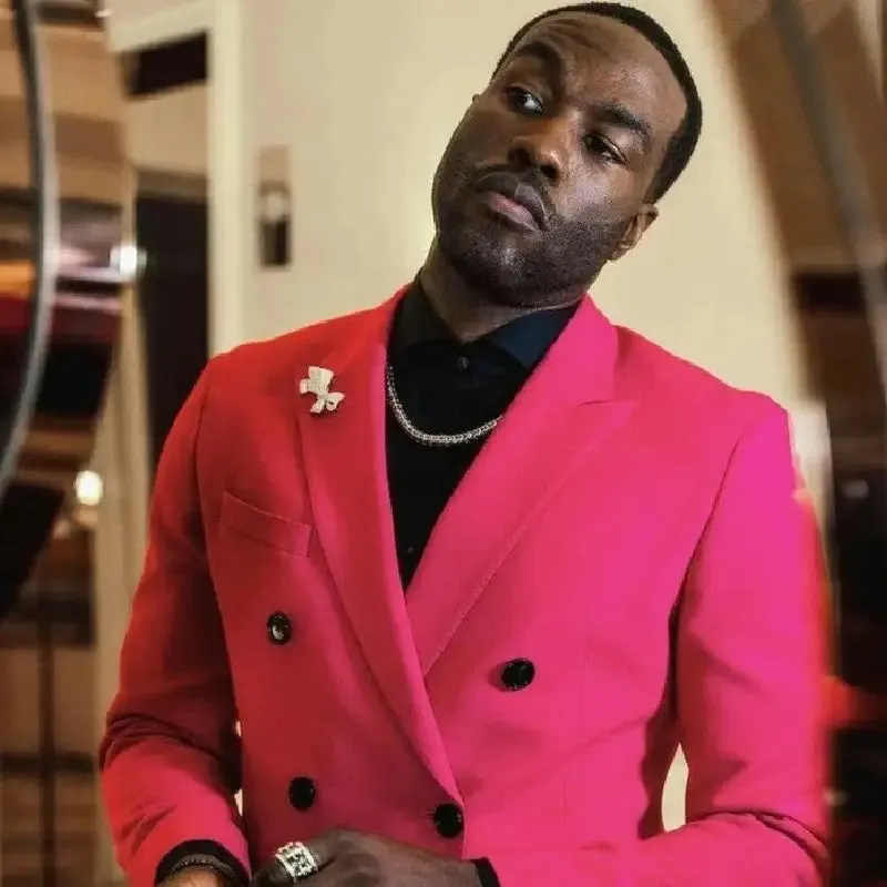 Fuchsia Tuxedos Slim Fit Two Pieces Suits
