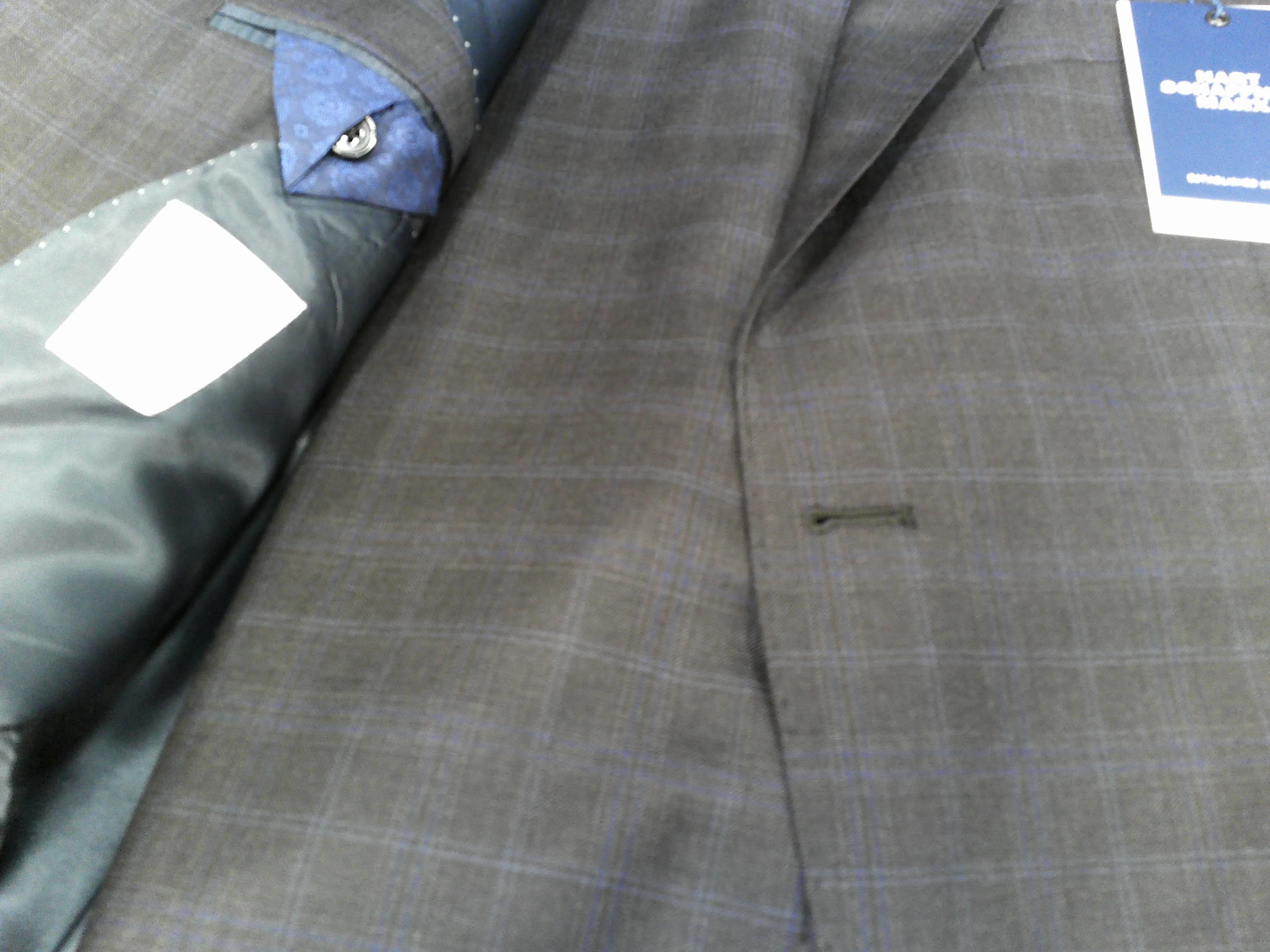 Hart Schaffner Marx Charcoal/Periwinkle Windowpane Suit