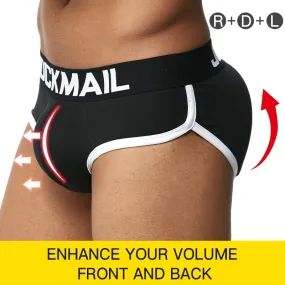 JOCKMAIL Men padded hip and butt underwear push up cup bulge enhancing underwear penis gay men underwear briefs includes 3 pad
